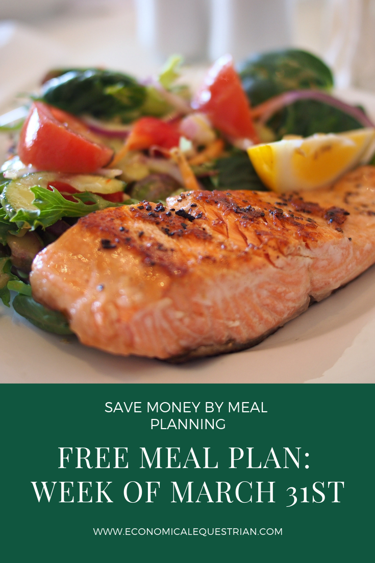 Meal Plan for the Week of March 31st