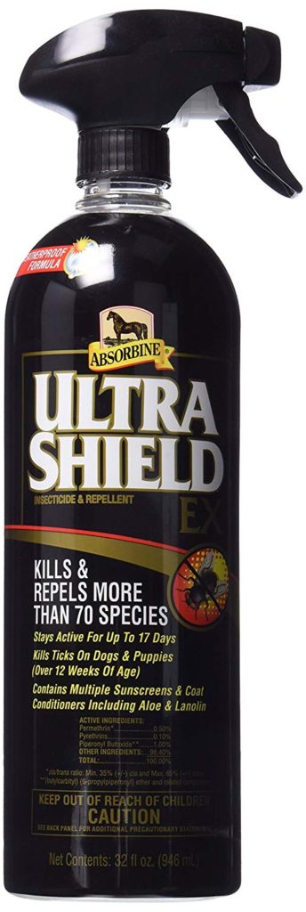 UltraShield Fly Spray.  Great to control flies on horses. 