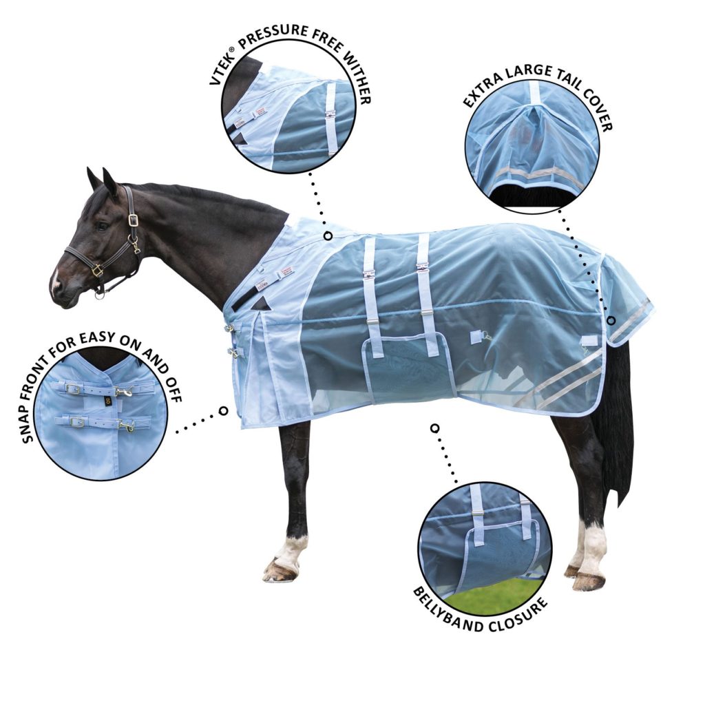 Best fly sheet for big Shoulders - the Schneider's Mosquito Mesh Fitted Sheet with Belly Band.  