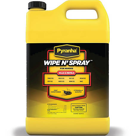 Pyranha Wipe N' Spray is one of the best fly sprays for horses. 