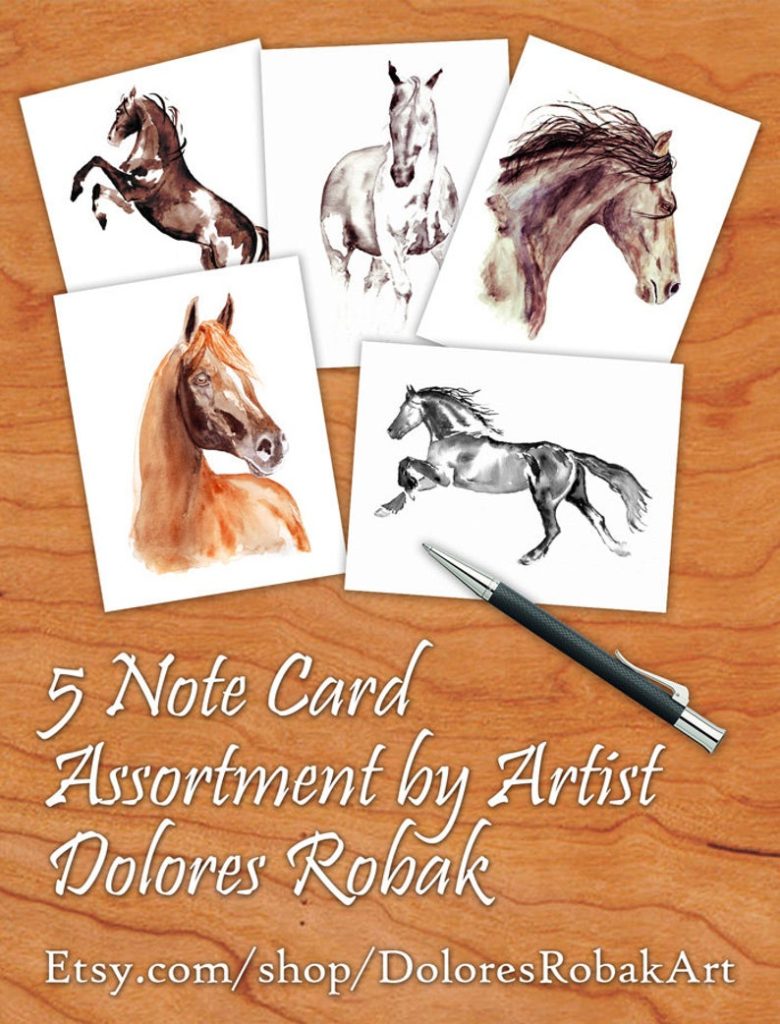 Beautiful art horse note cards