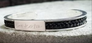 Silver personalized horse hair bracelet