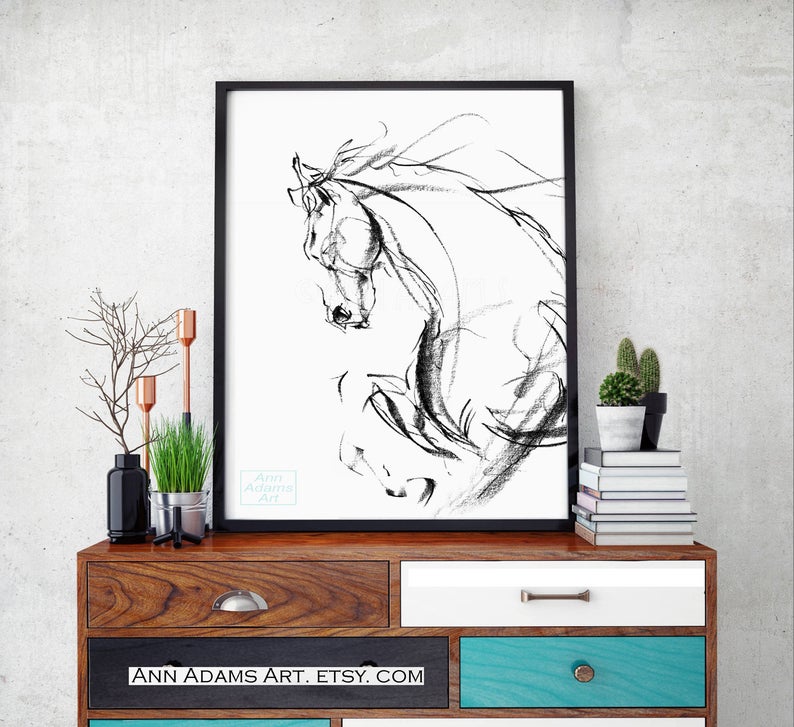 Abstract horse art print